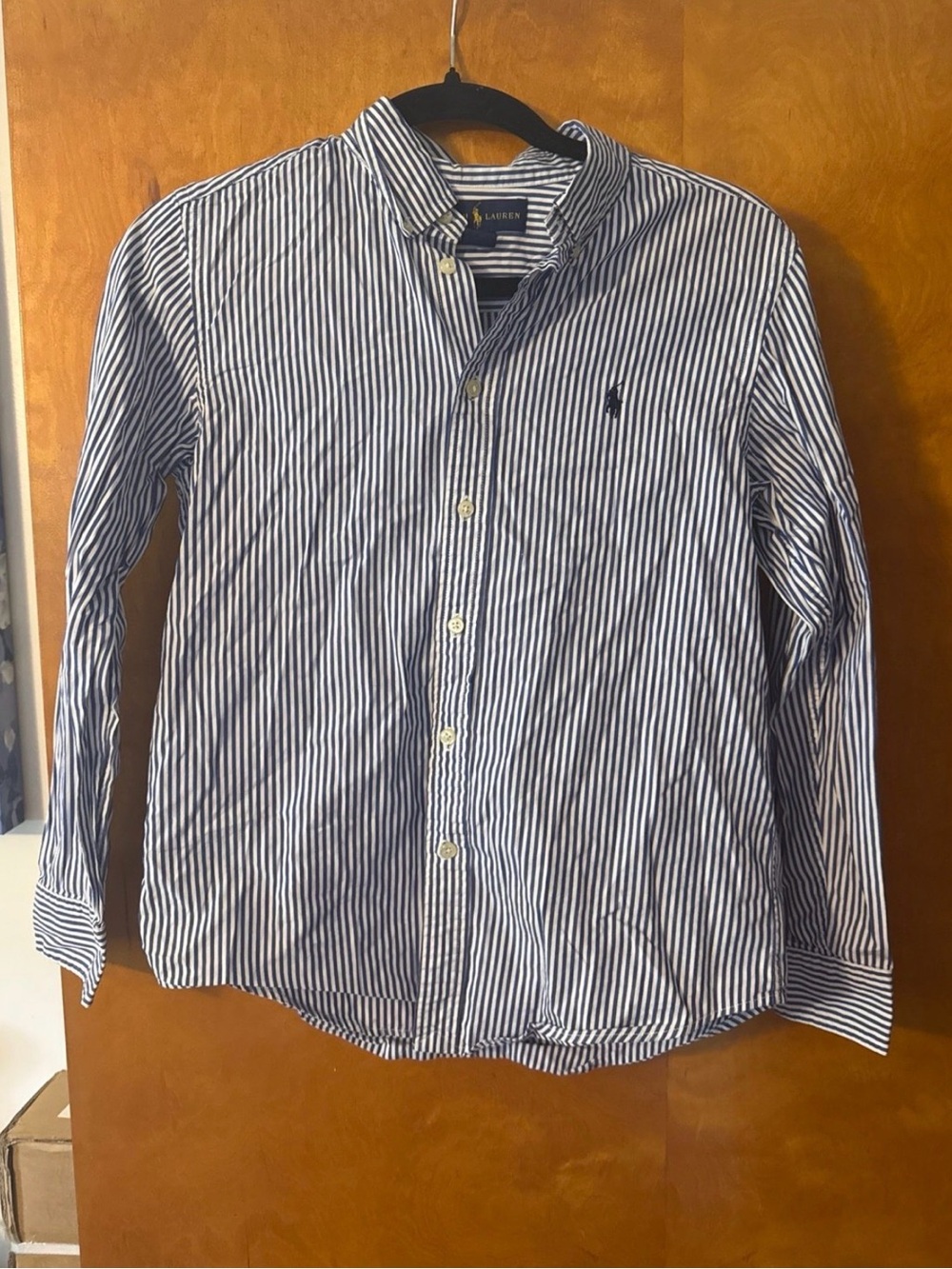 Polo by Ralph Lauren Navy & White Striped Button-Down Shirt